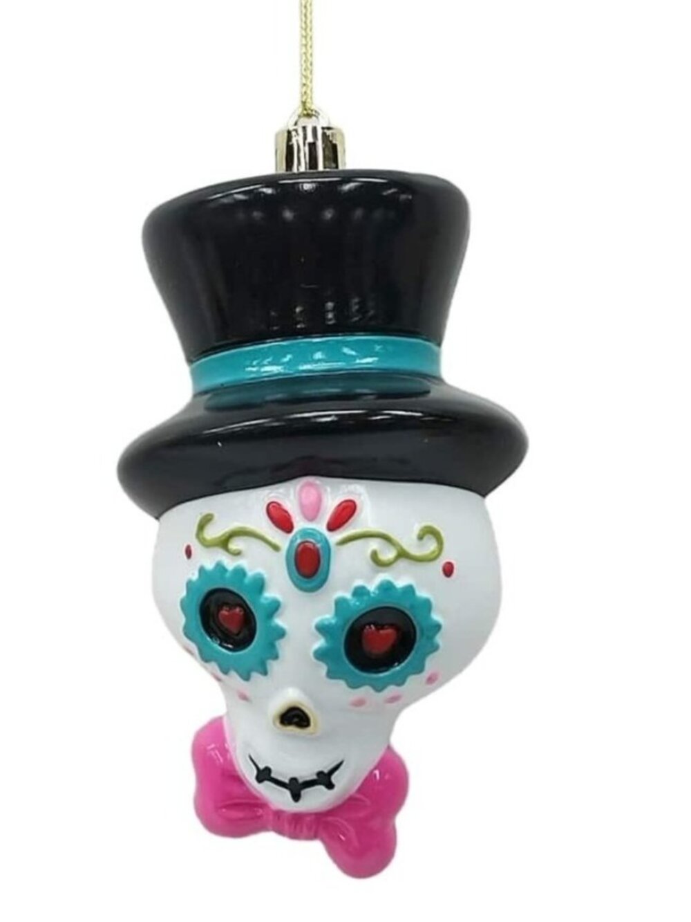 NWT Sugar Skull Ornament Top Hat Halloween Tree Decoration DOTD Dia de Muertos